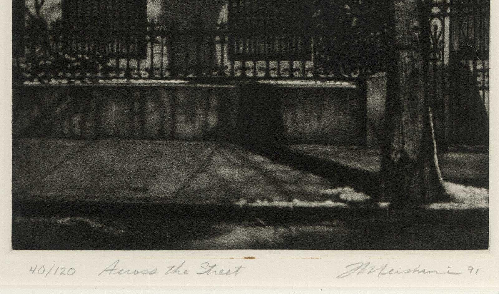 Across the Street (Limestone mansion in Prospect Park in Brooklyn) - Black Portrait Print by Frederick Mershimer