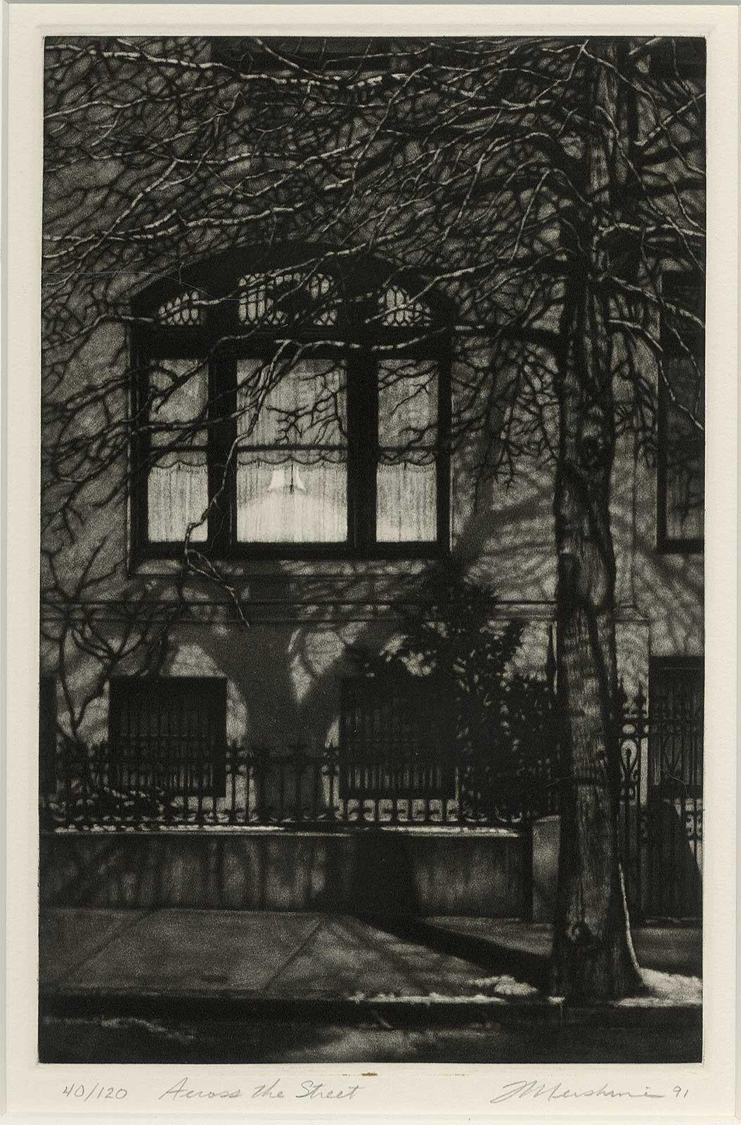 Across the Street (Limestone mansion in Prospect Park in Brooklyn) - Print by Frederick Mershimer