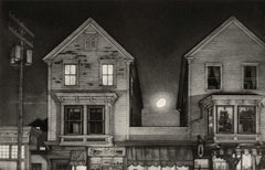 Cape Moon (Moon shines on Commercial St. in Provincetown, Massachusetts)