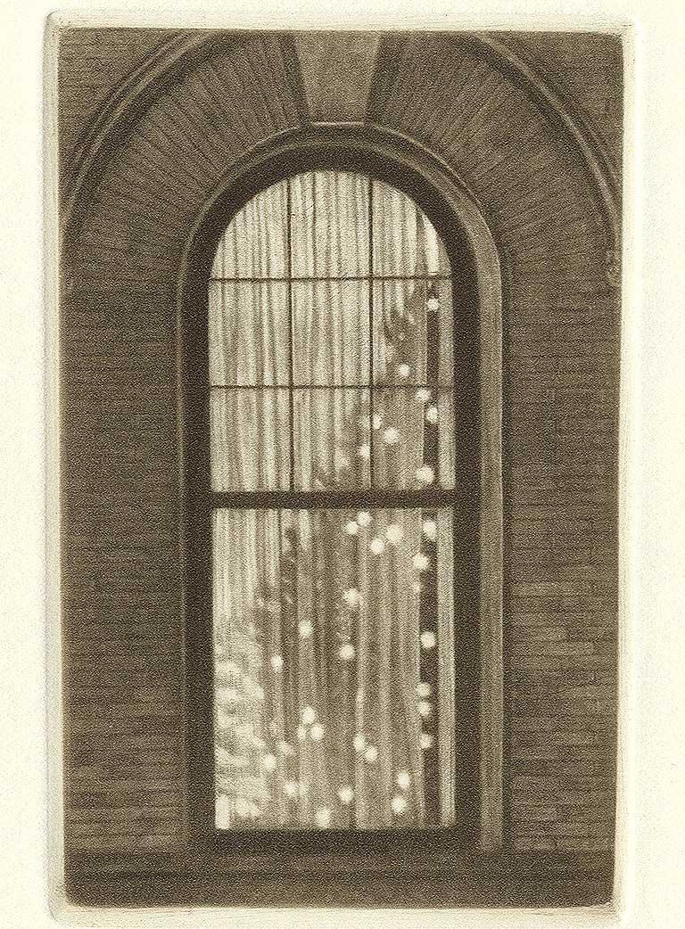 Frederick Mershimer Interior Print - Christmas Eve (Holiday trimmings inside a Brooklyn Brownstone)
