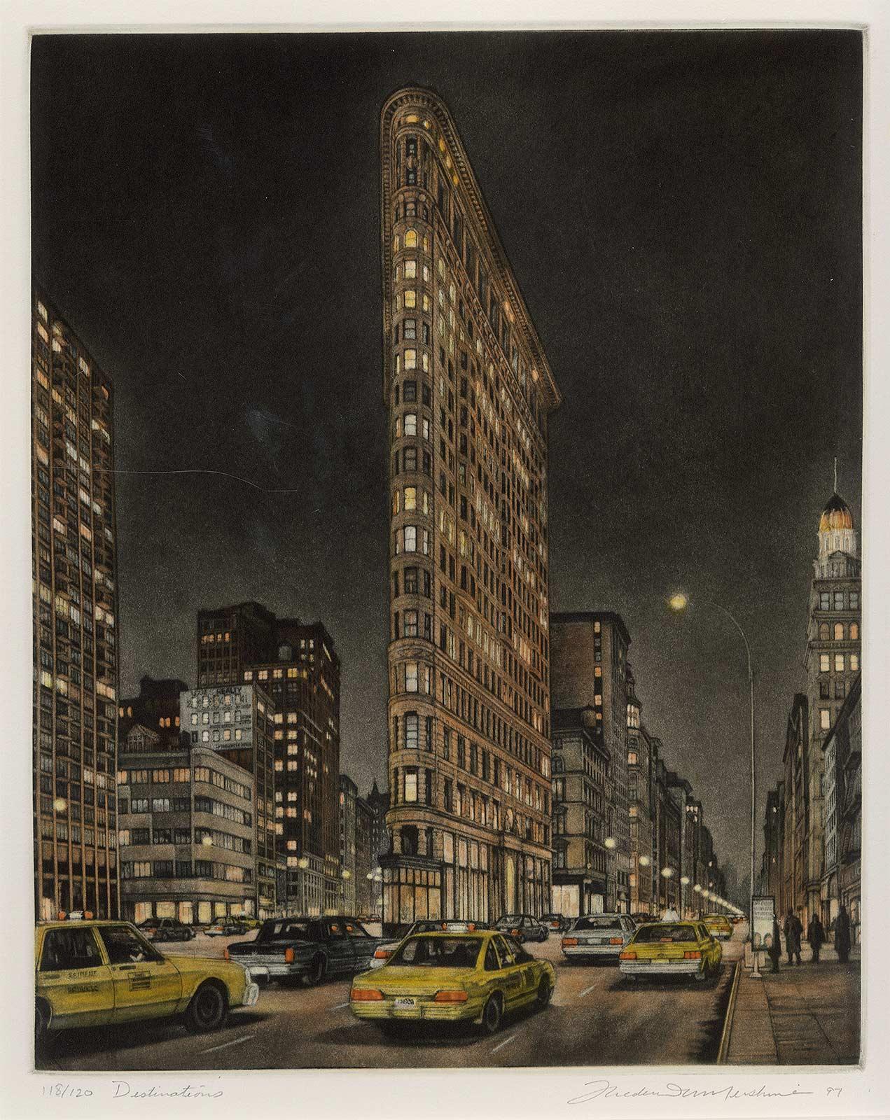 Destinations (Flatiron Bidg, 5th Avenue and Broadway at 23rd Street) - Print by Frederick Mershimer