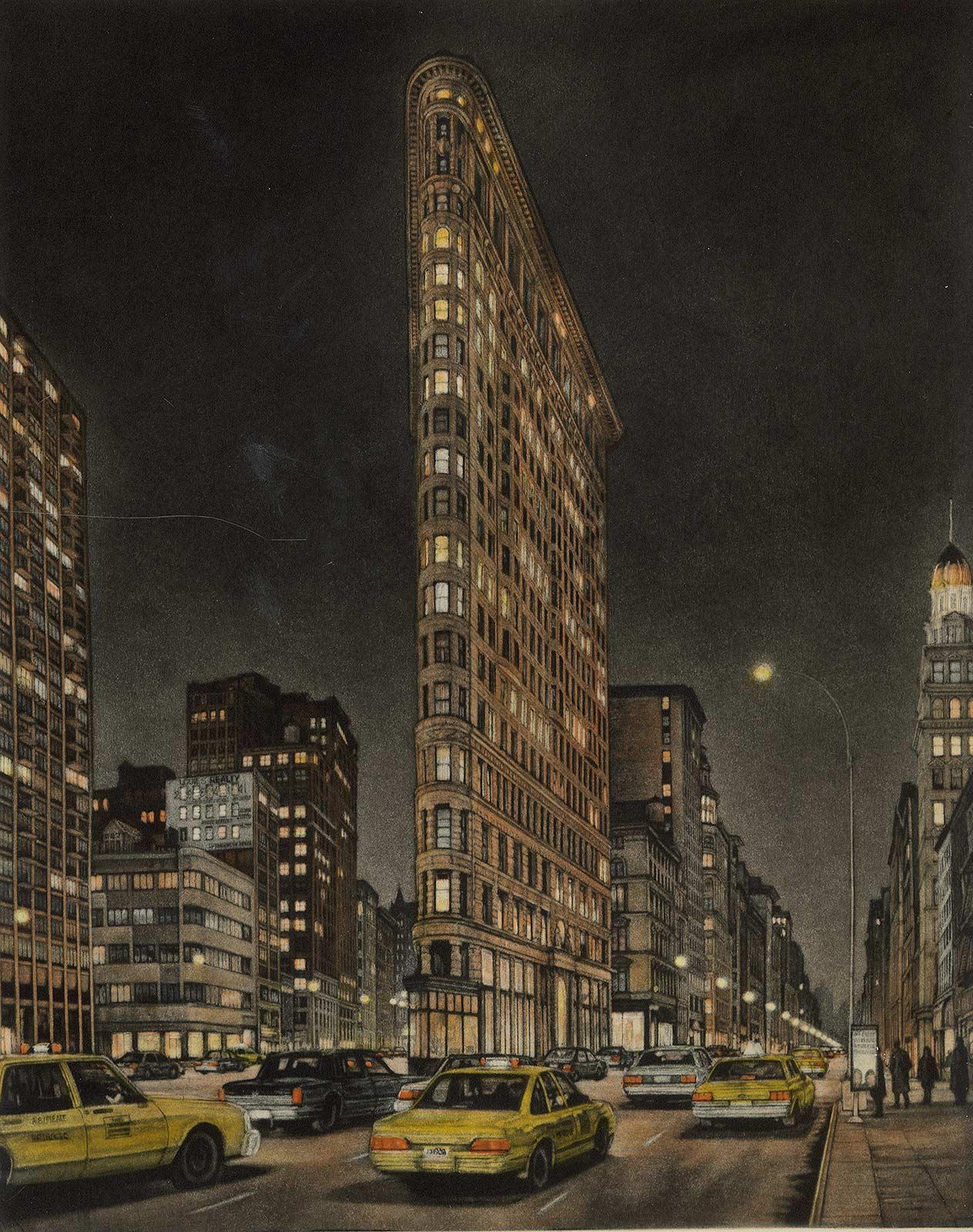 Frederick Mershimer Landscape Print - Destinations (Flatiron Bidg, 5th Avenue and Broadway at 23rd Street)