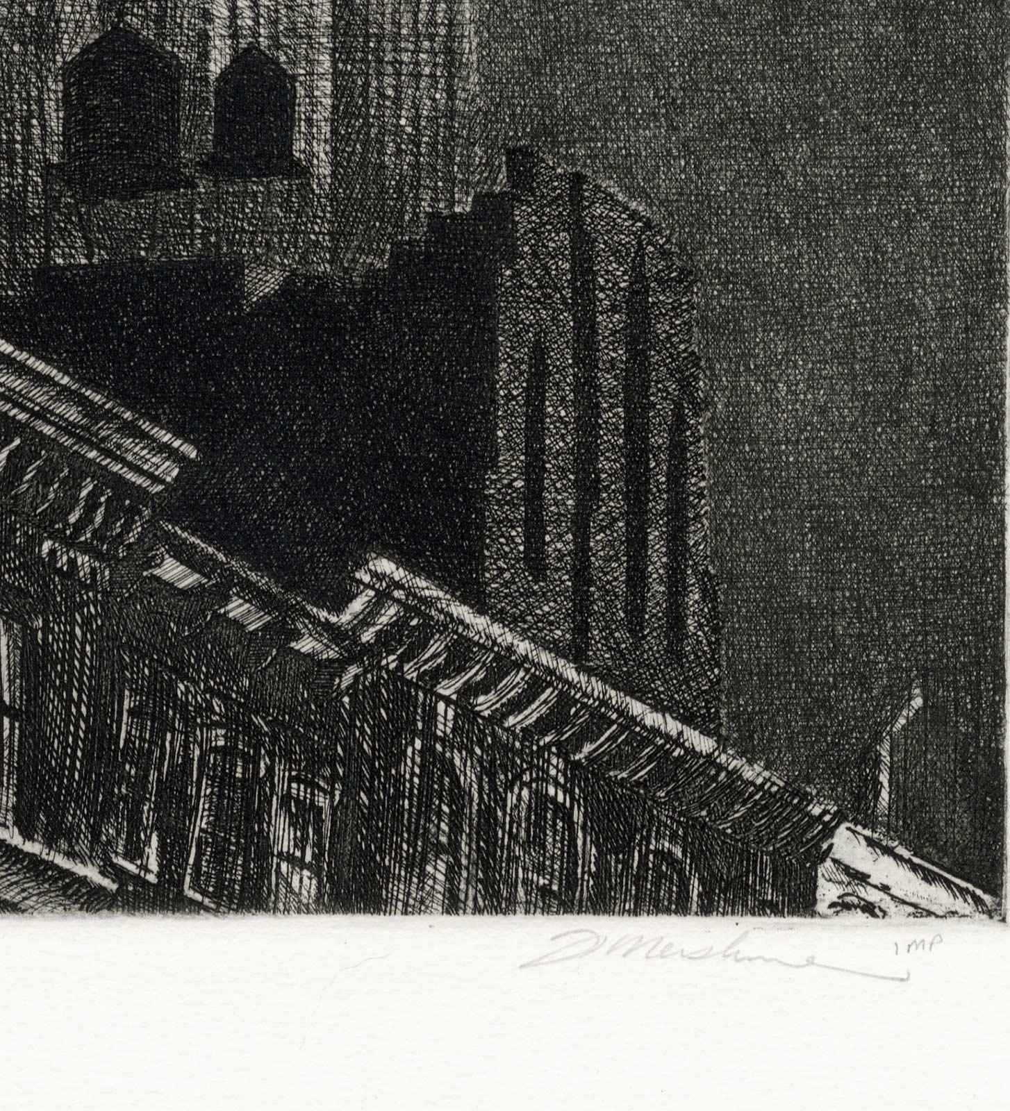 Empire State (the architectural sentinel of New York City) - Black Landscape Print by Frederick Mershimer