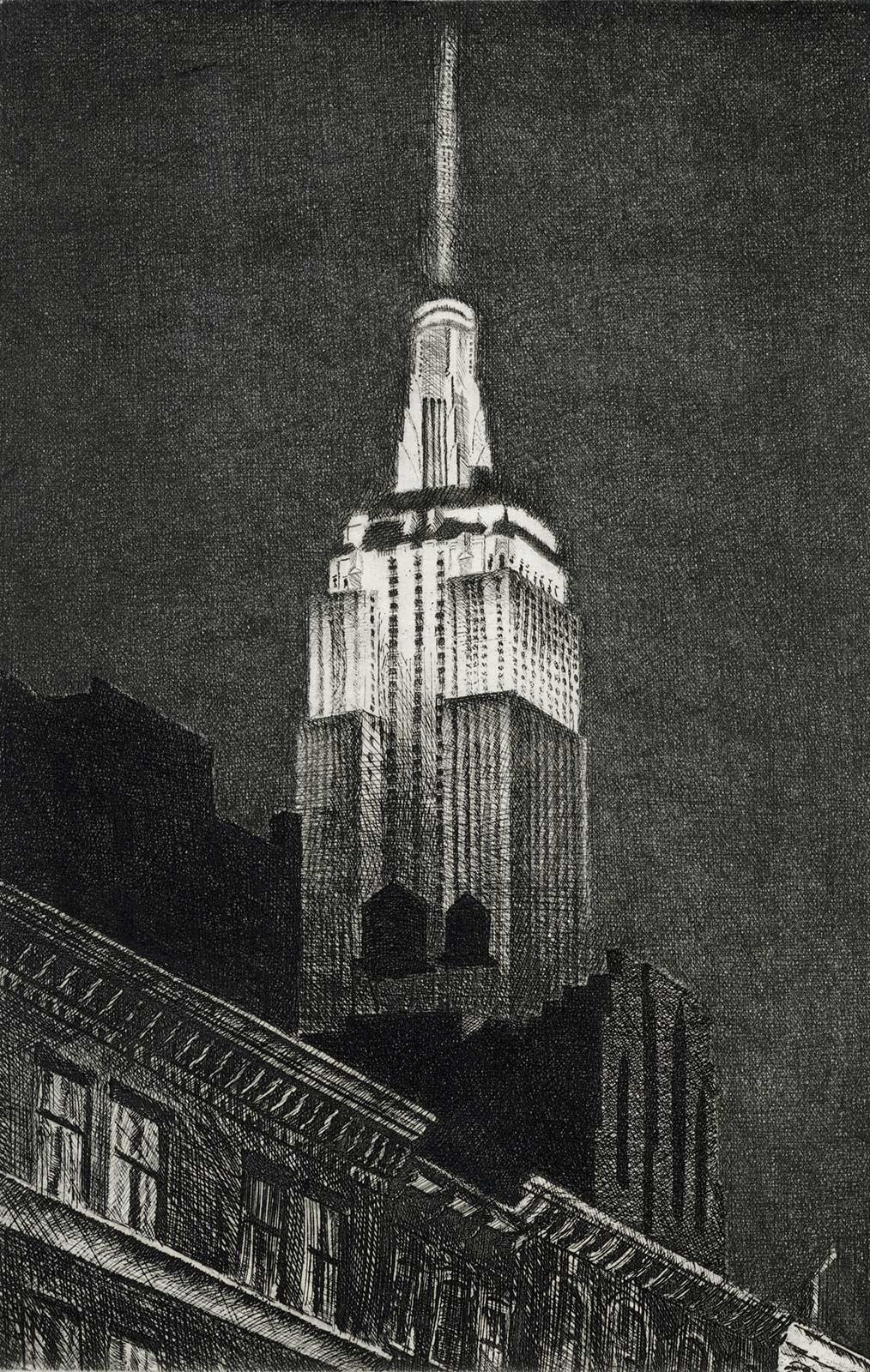 Frederick Mershimer Landscape Print - Empire State (the architectural sentinel of New York City)