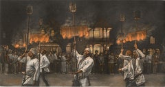 Danse du feu (les porteurs de flambeaux éclairent le chemin de la parade d'Endymion à la Nouvelle-Orléans)