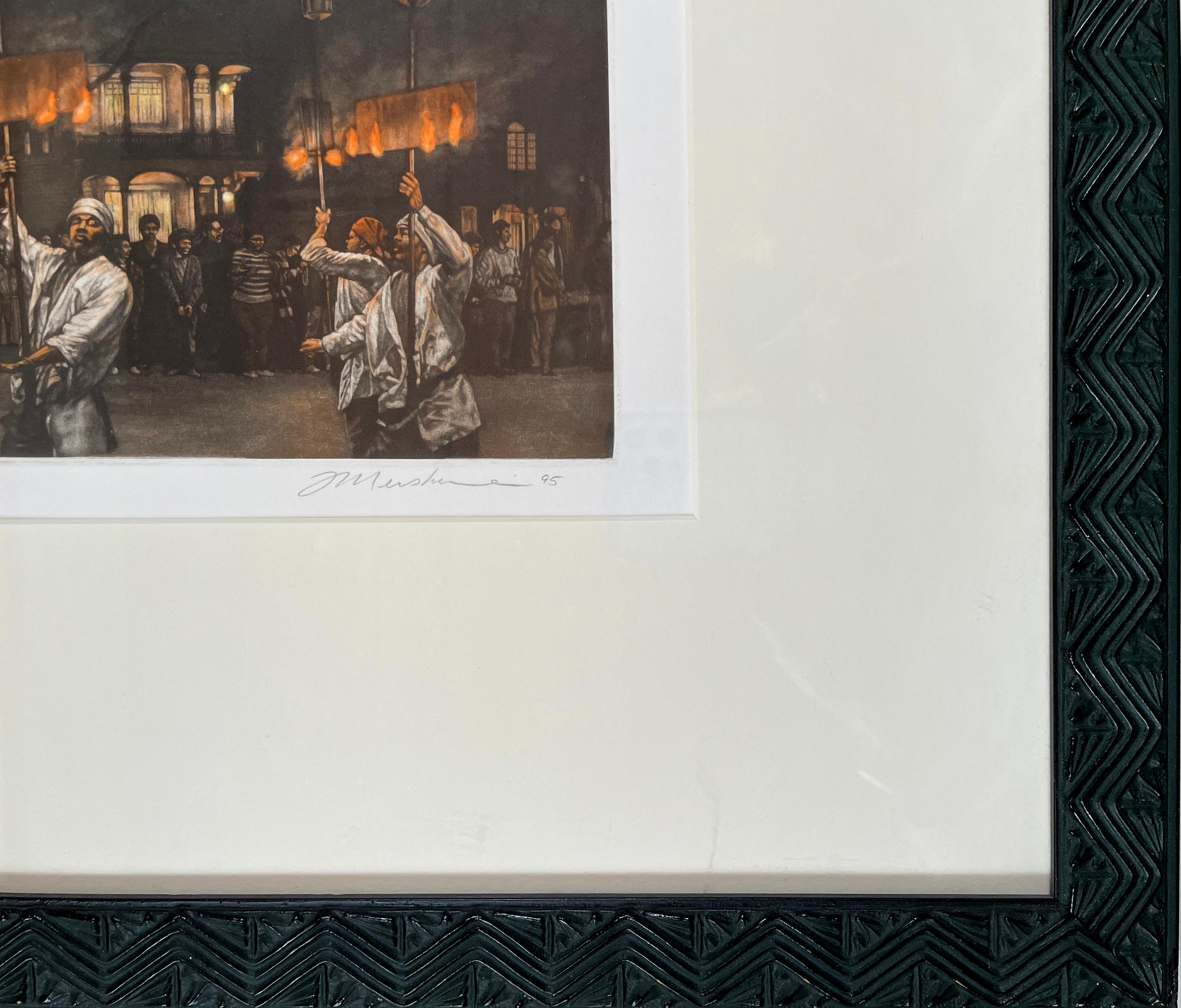 Fire Dance - Black Figurative Print by Frederick Mershimer