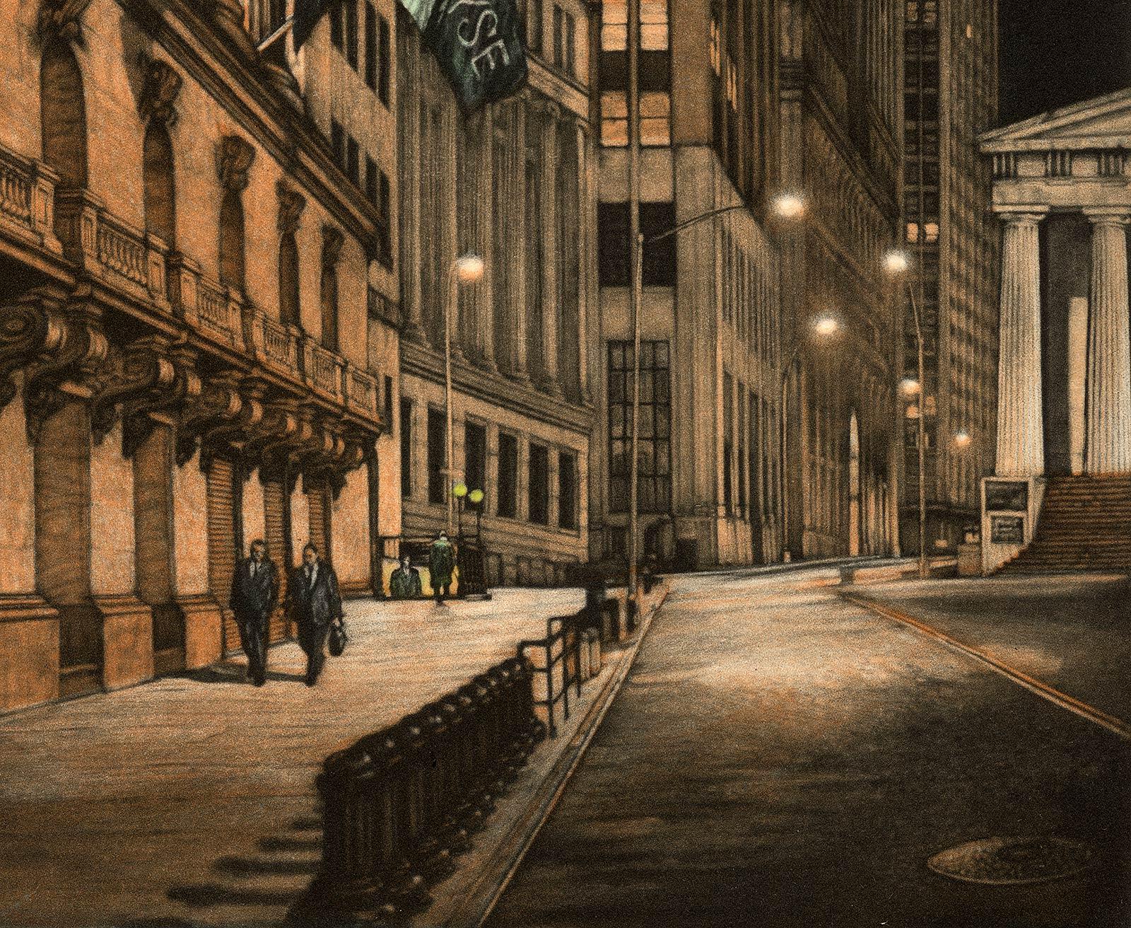 wall street at night