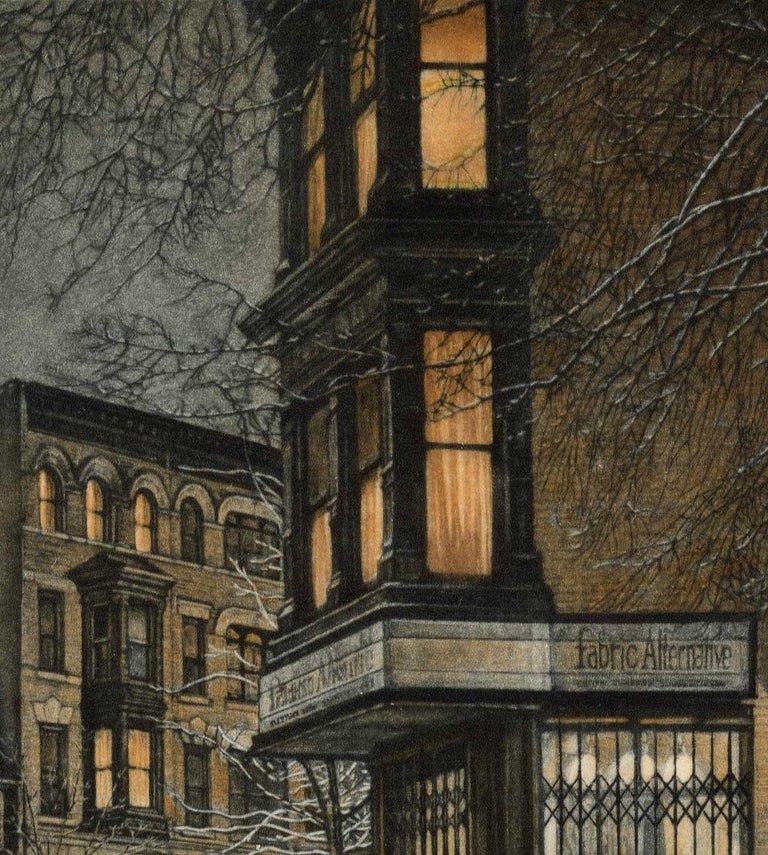 Late Night (Where Berkeley Place meets Seventh Avenue in Brooklyn's Park Slope) - Print by Frederick Mershimer