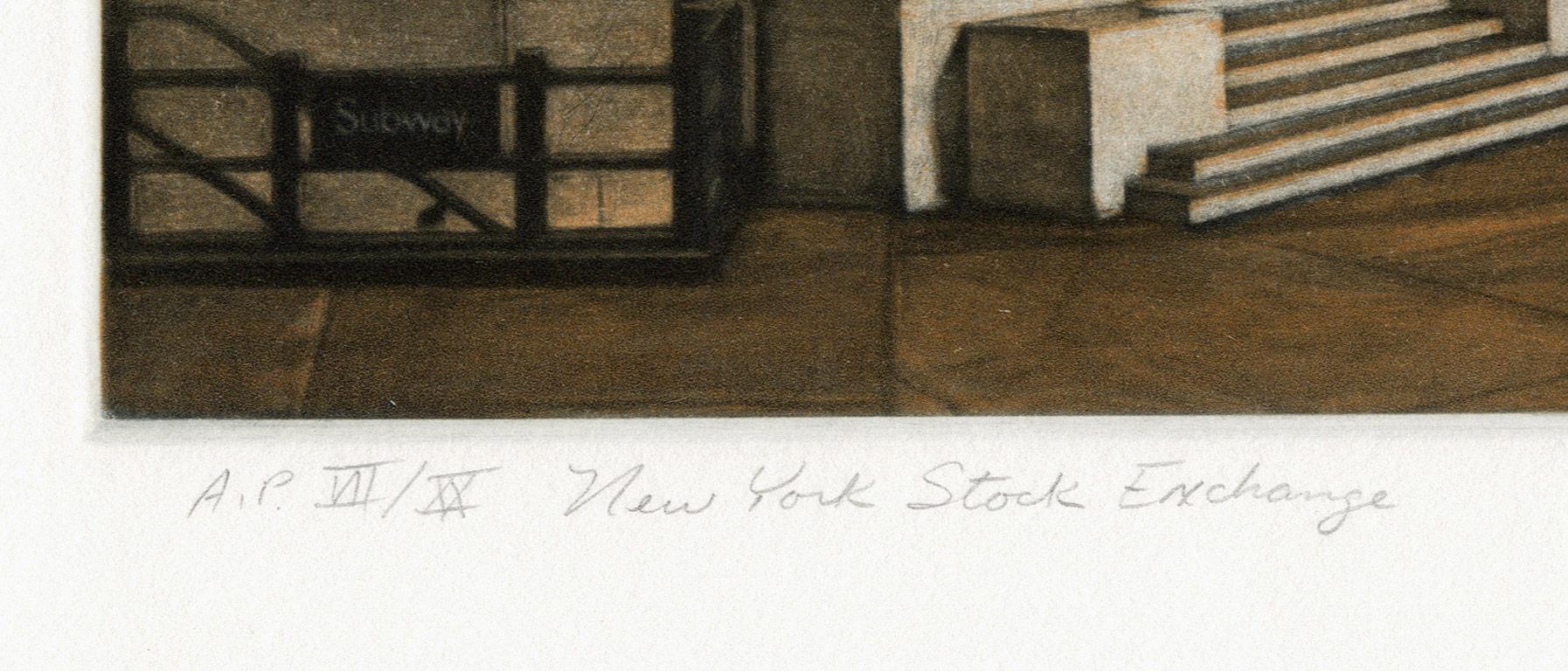 New York Stock Exchange (Symbolic icon of Wall St.'s vast power and wealth) - Black Still-Life Print by Frederick Mershimer