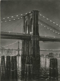 Pylon (Brooklyn Bridge from Manhattan side of East River near South St. Seaport)