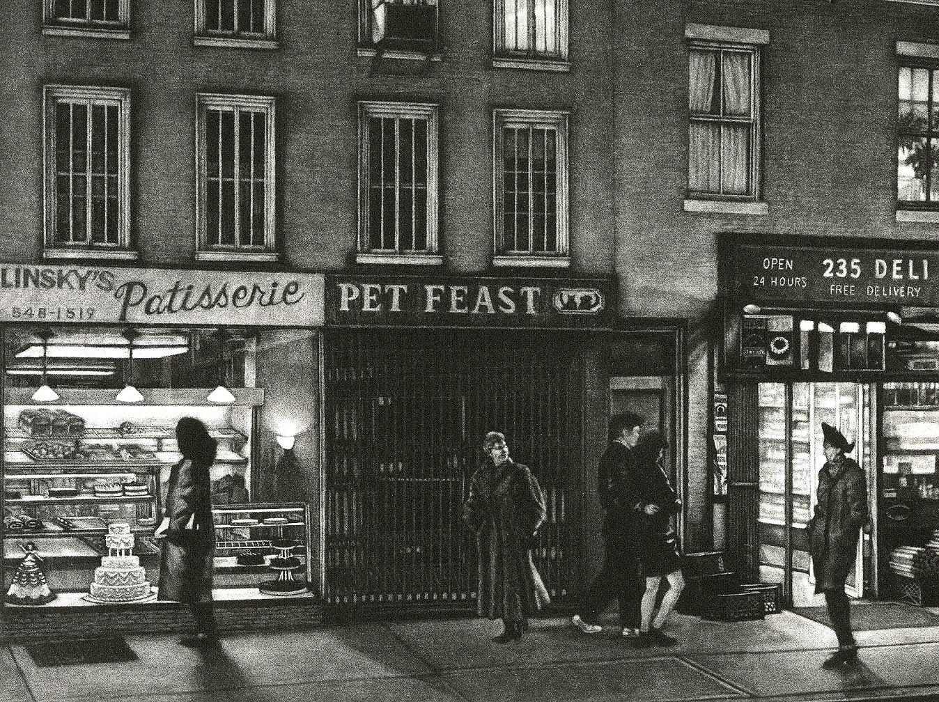 Sunday Times (Seeking The Gray Lady on Bleecker Street in Greenwich Village) - American Modern Print by Frederick Mershimer