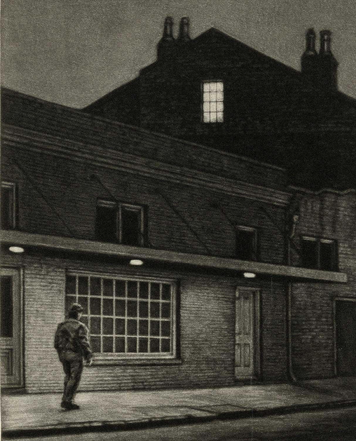 The Rising Sun (Lone man by 700 Burgundy in New Orleans at gay bar, Rawhide) - Print by Frederick Mershimer