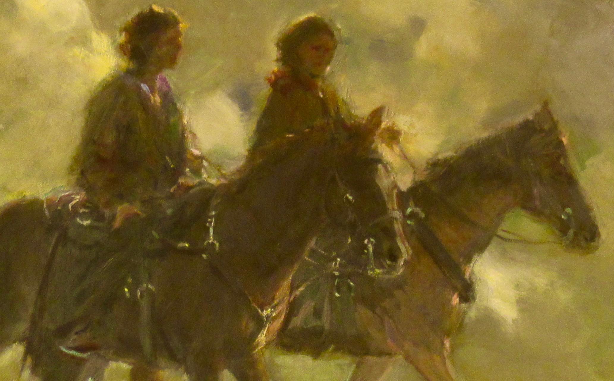 Dance Upon the Sky - Brown Landscape Painting by Frederick Michael Wood