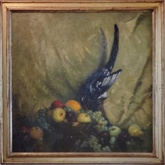 Fruit and Bird Academic Still Life signed by Frederick Milton Grant