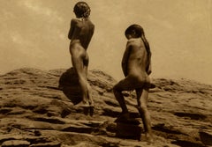 Circa 1911 Frederick Monsen Sepia Photo of Mojave Children, Rio Colorado