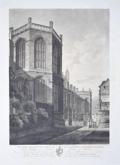 1804 Stampa della Cappella di San Giorgio nel Castello di Windsor