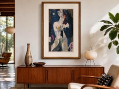 Frederick O'Hara "Moon Girl" Color Woodcut, Signed, Dated 1958, Edition 6/10