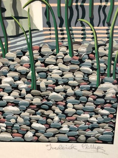 Large Surrealist Photo Realist Silkscreen Lithograph Print Swan Dreams