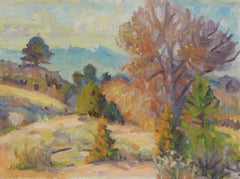Desert Scrub Landscape 20th Century Oil Painting