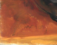 Warm Toned Poppy Still-Life 20th Century Oil