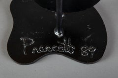 Frederick Prescott 24" Hand Painted Metal Acrylic Sculpture Cowboy Western Art