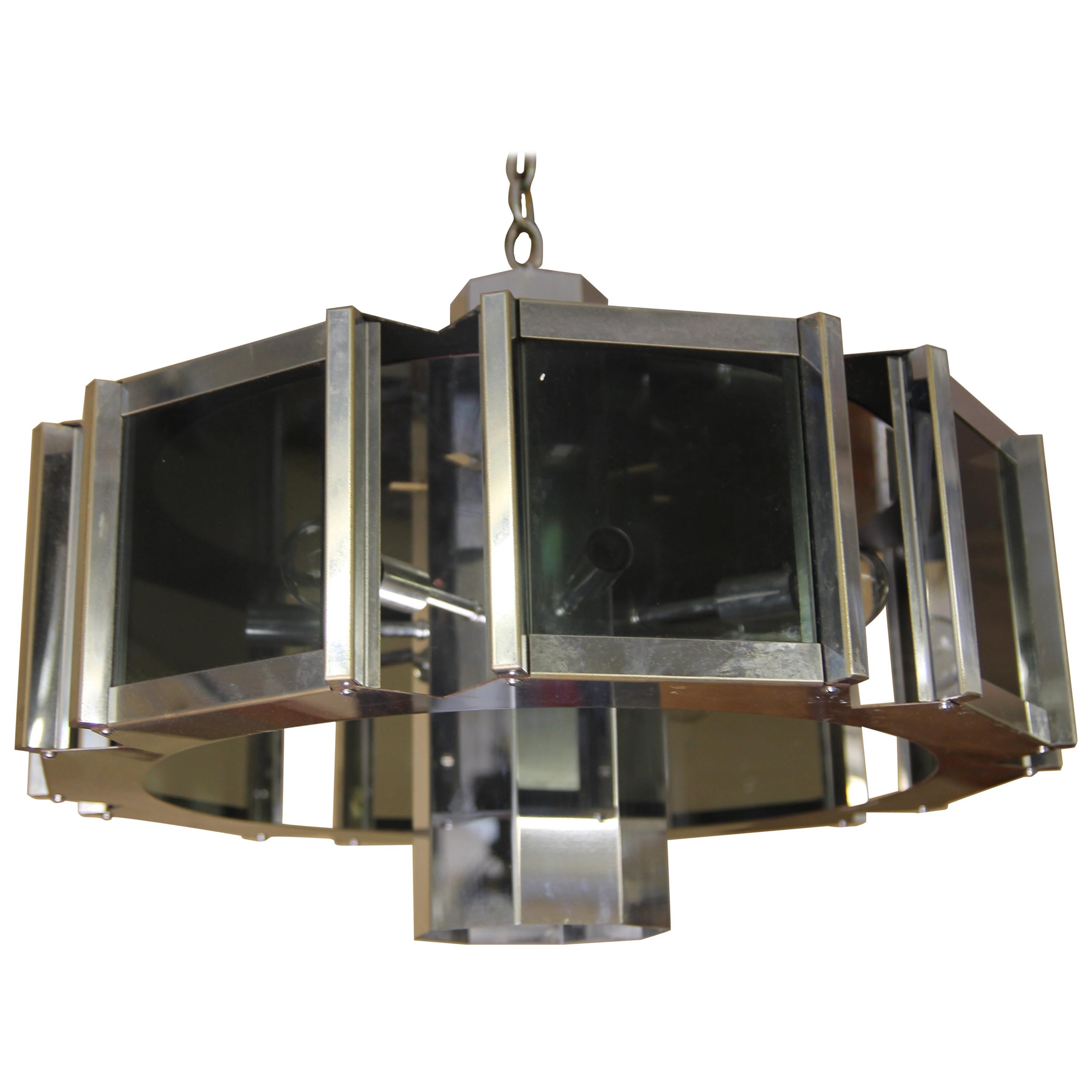 Frederick Raymond Chrome Hexagon Chandelier