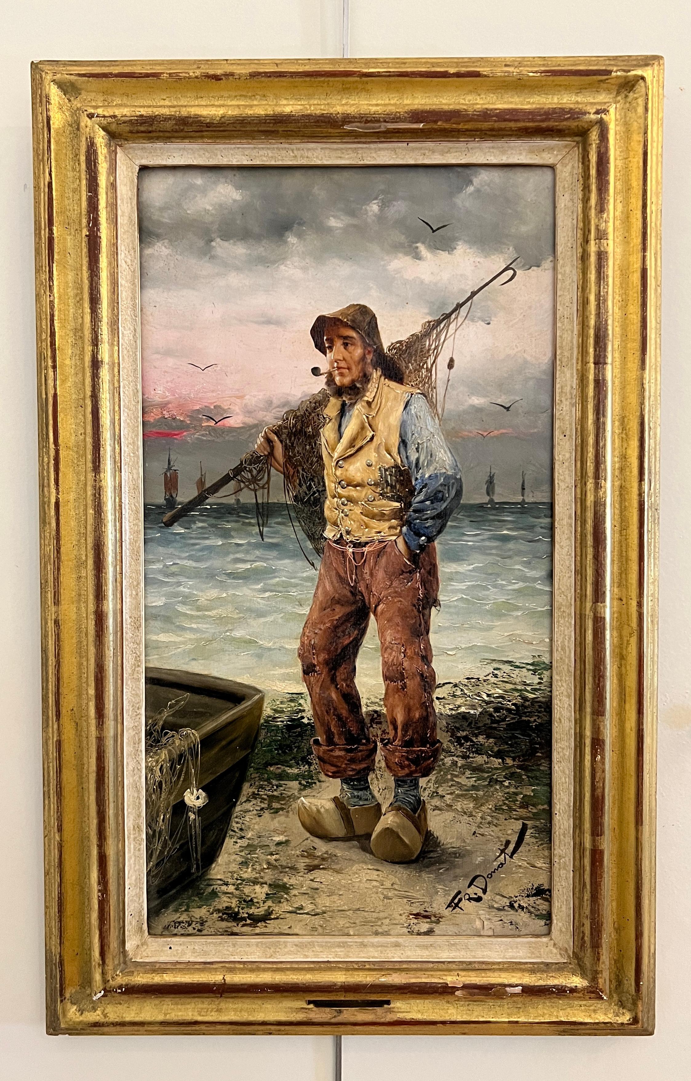 Fisherman - Painting by Frederick Reginald Donat