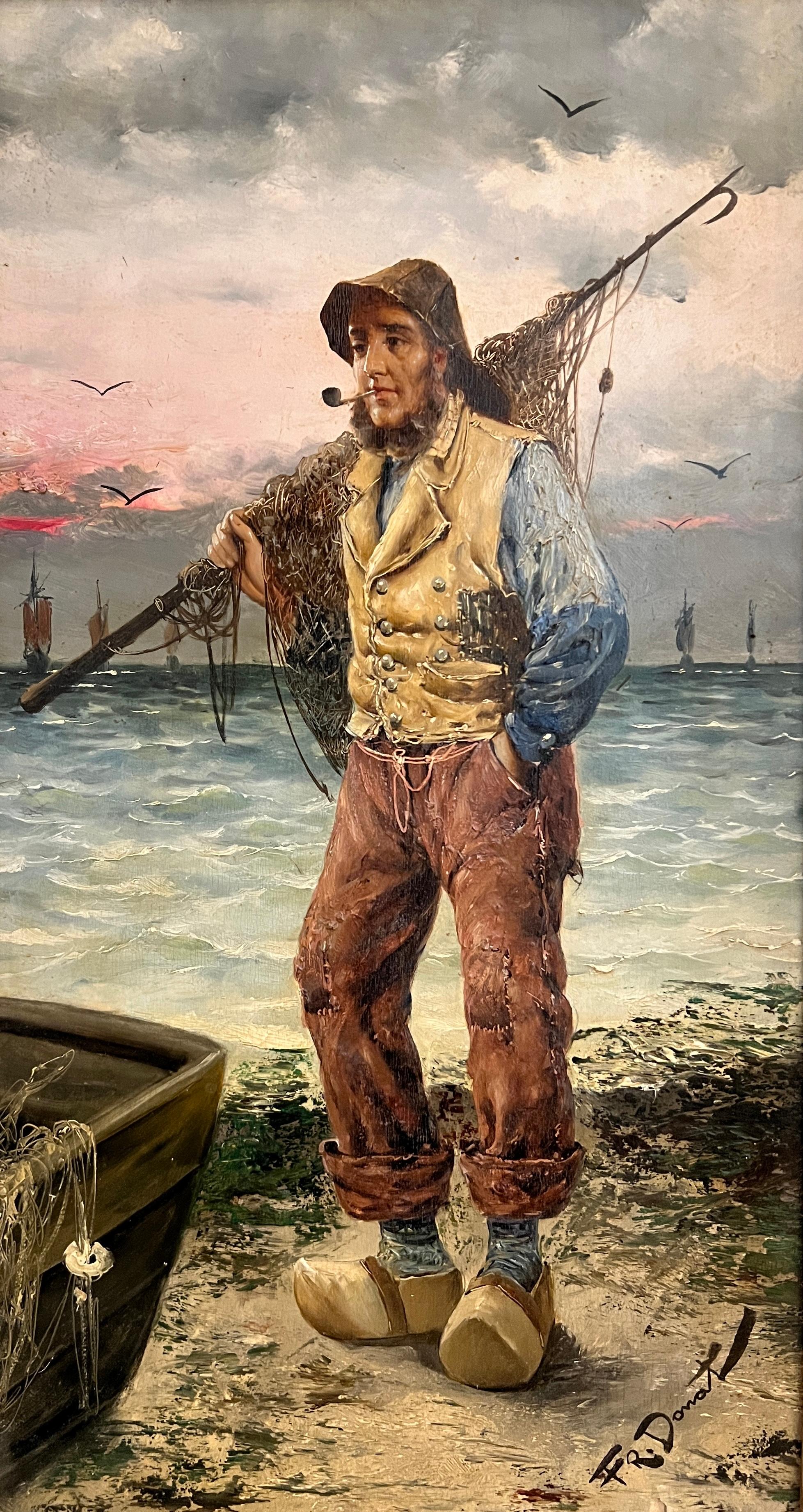 Frederick Reginald Donat Figurative Painting - Fisherman