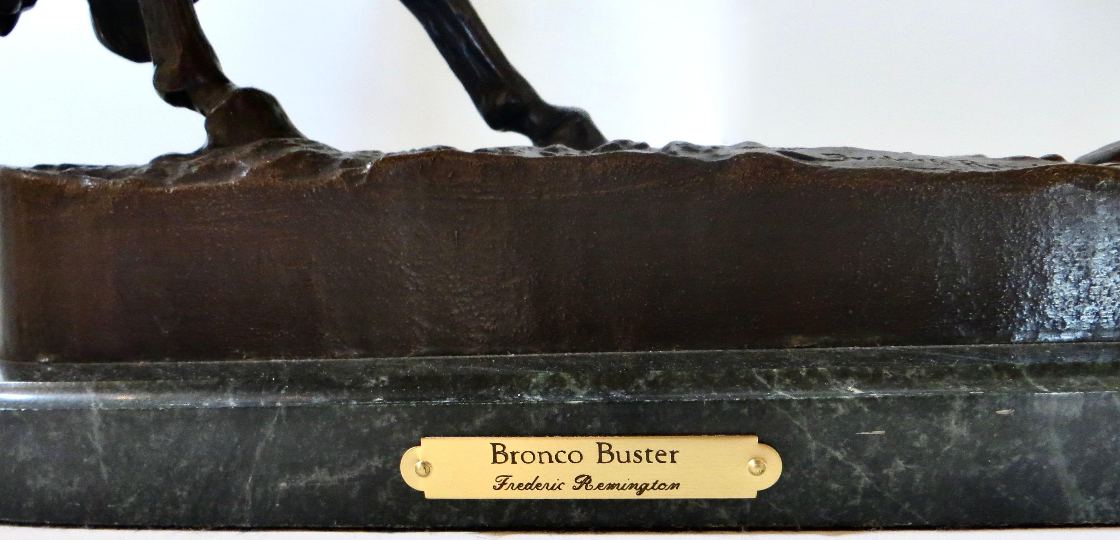 Frederick Remington „Bronco Buster“ Bronze. Amerikanisch, CIRCA 1940er Jahre im Zustand „Gut“ im Angebot in Incline Village, NV