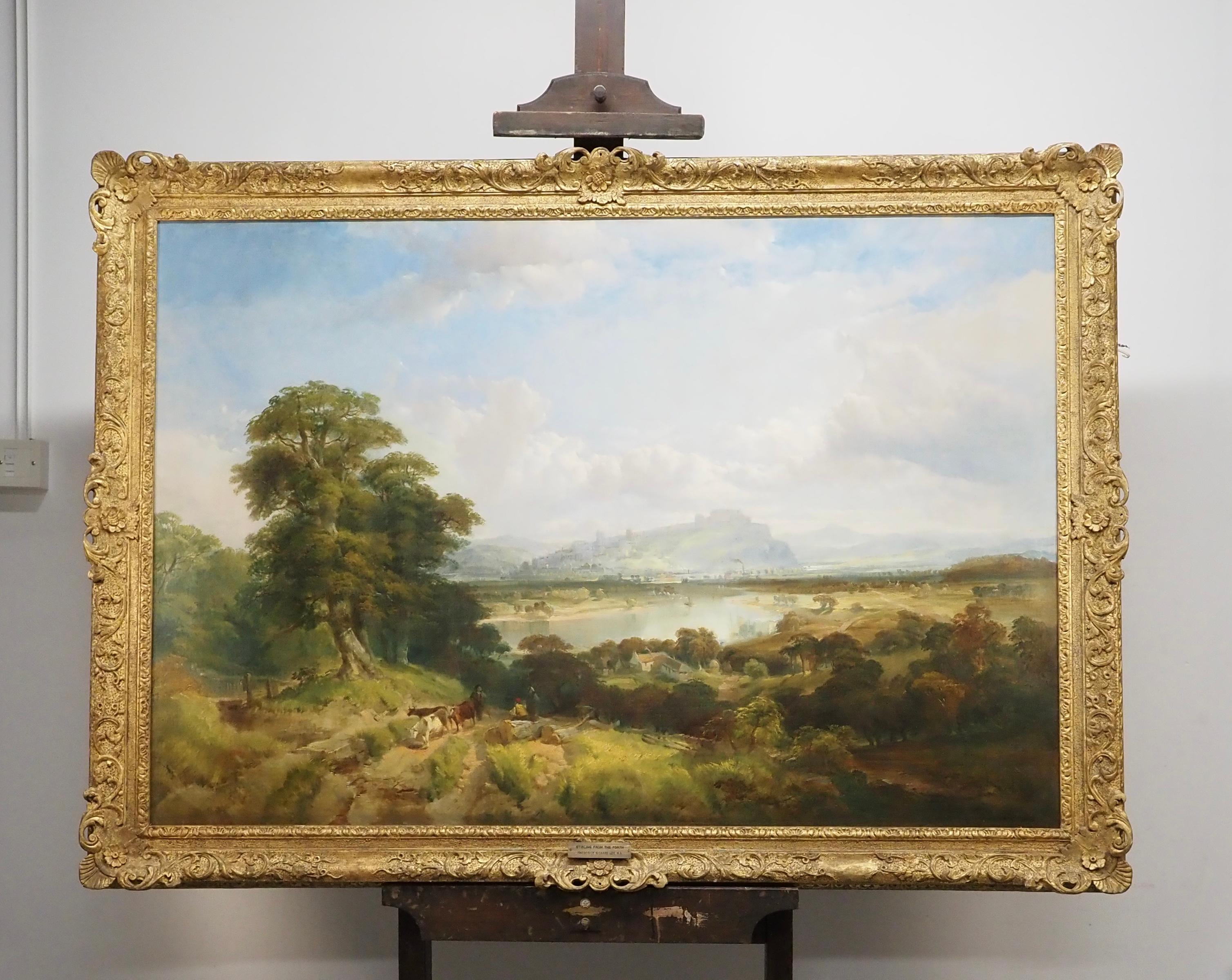 Frederick Richard Lee RA (1798-1879)
View of Stirling from the Forth
Oil on canvas
Canvas size - 38 x 55 in

Provenance
with Ian MacNicol, Glasgow; 
where purchased by the present owner, May 1975

Frederick Richard Lee was born in Barnstaple, Devon.