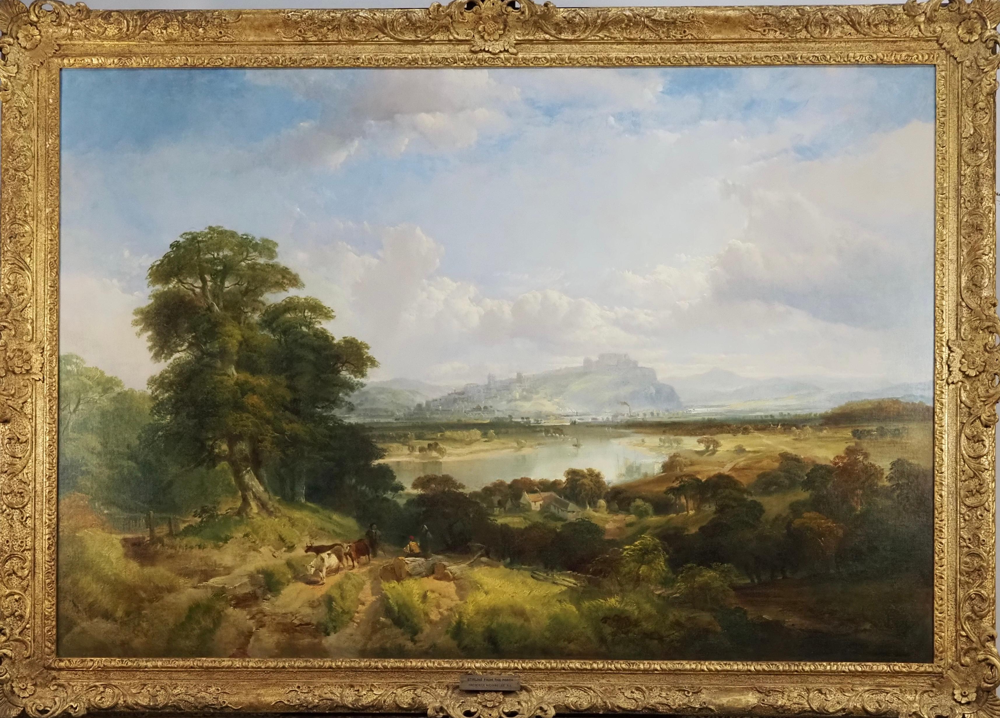 Frederick Richard Lee Landscape Painting – Blick auf Stirling vom Forth aus