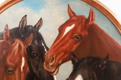 Frederick Rondel (American 1826-1892) A Large, Rare Painting of "Four Horses"