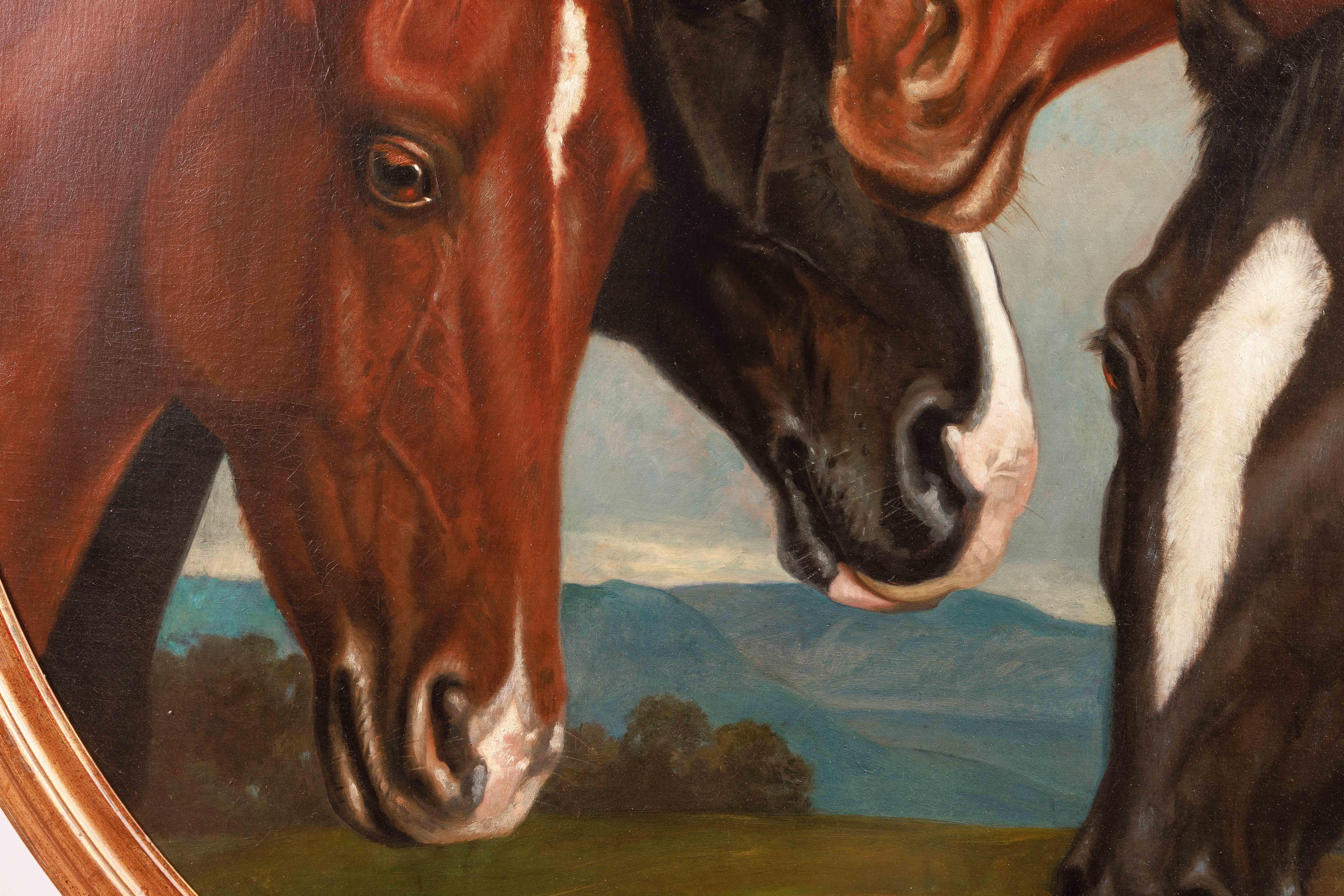 Frederick Rondel (1826-1892) Grande et rare peinture de « Quatre Chevaux »  en vente 4