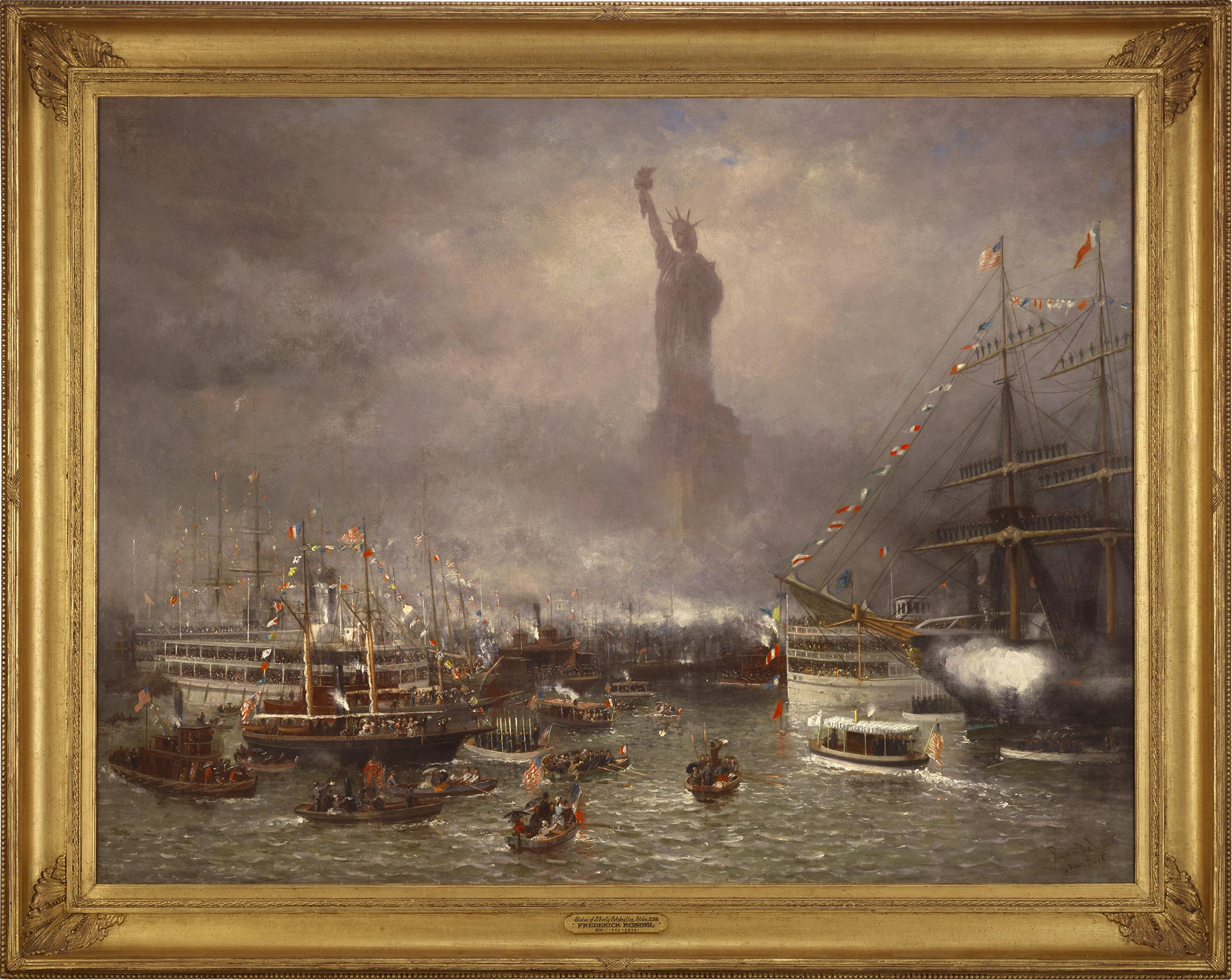 Statue Of Liberty Celebration, October 28, 1886 By Frederic Rondel - Painting by Frederick Rondel