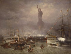 Antique Statue Of Liberty Celebration, October 28, 1886 By Frederic Rondel