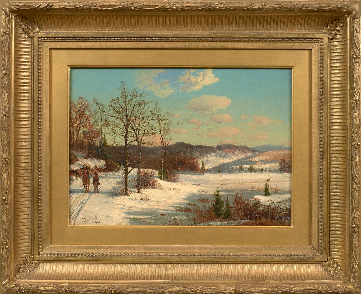 Winter Landscape, 1860 - Painting by Frederick Rondel