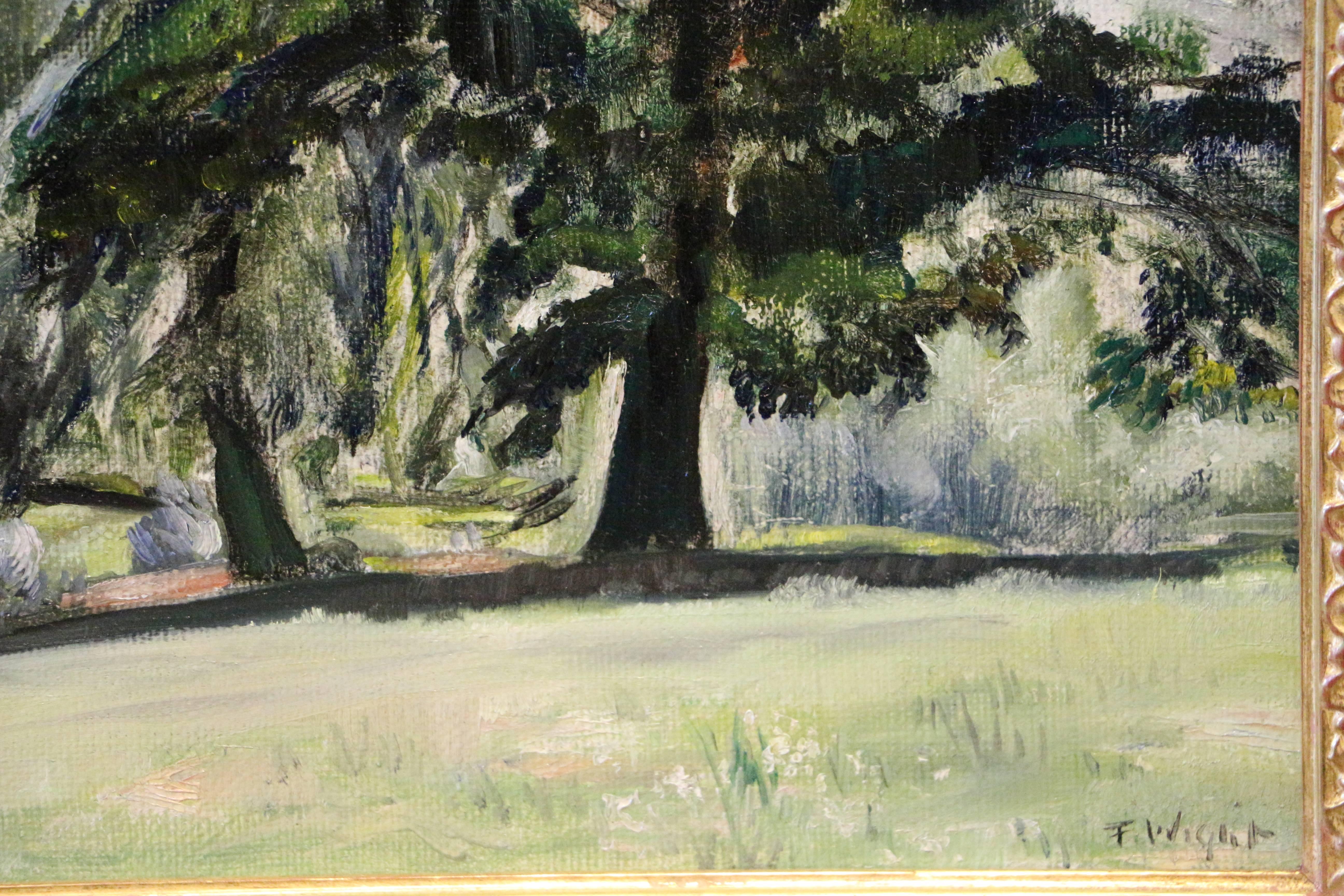 Frederick S. Wight - Rolling Hills, Surrey, oil landscape painting of ...