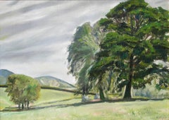 Rolling Hills, Surrey, oil landscape painting of rolling hills in Surrey, UK