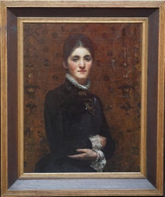 Portrait of a Lady - British Victorian art female portrait oil painting