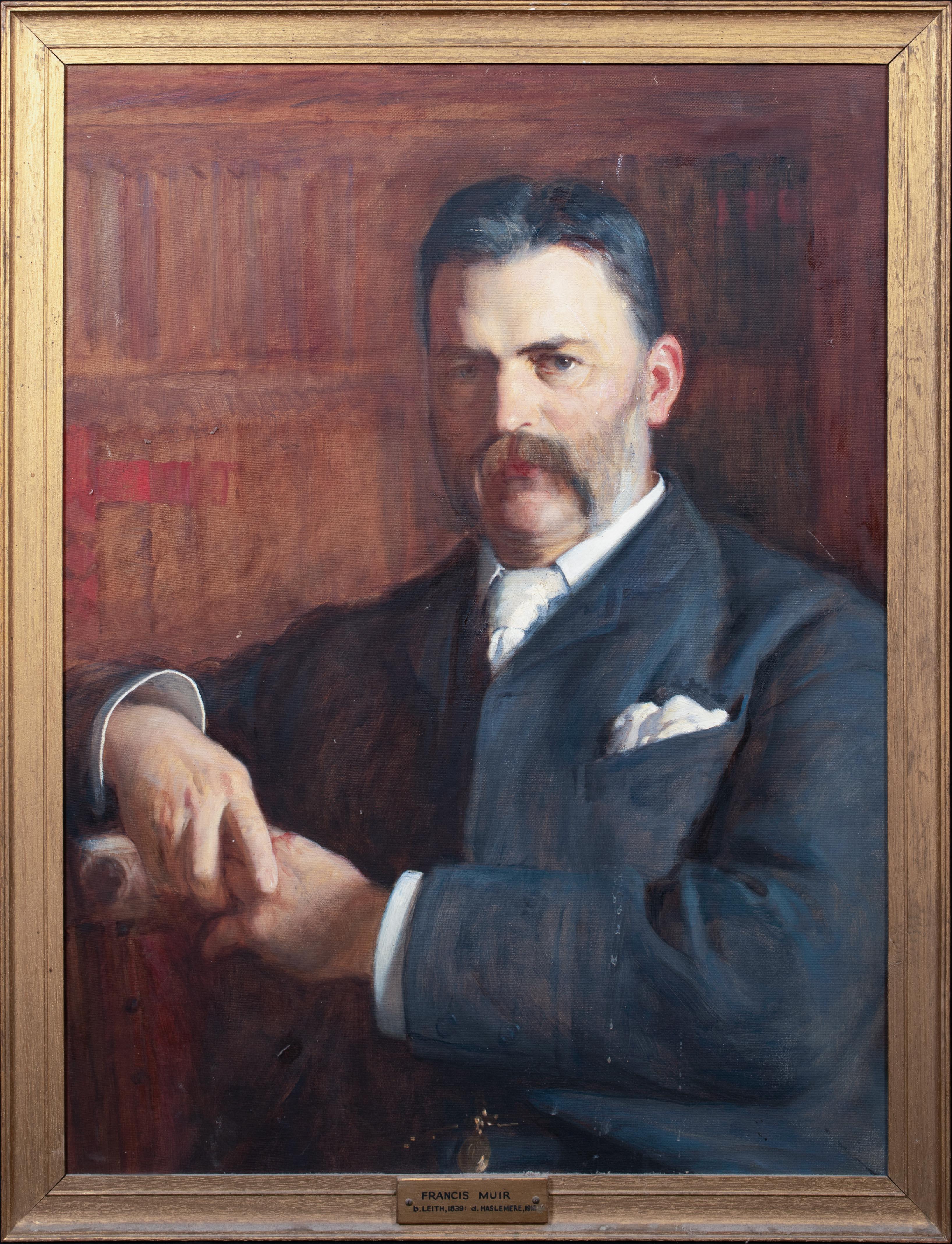 Frederick Samuel Beaumont Portrait Painting - Portrait of Francis Muir (1839-1912), dated 1888  by FREDERICK SAMUEL BEAUMONT 