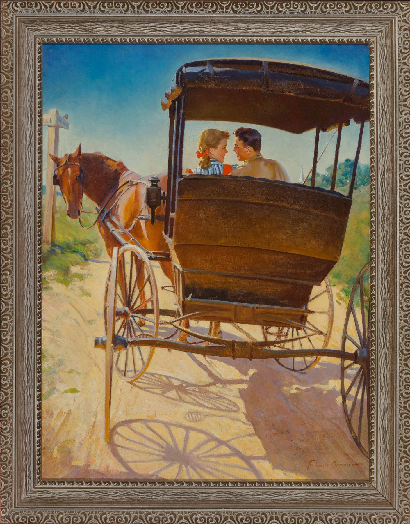 La roue du chariot - Painting de Frederick Sands Brunner
