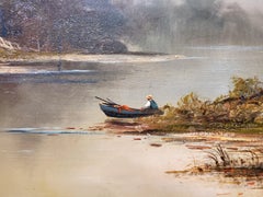 Autumn on Lake George Landscape Painting signed by Frederick Ferdinand Schafer