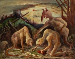Twilight of History, Originales figuratives Ölgemälde der amerikanischen Moderne der 1940er Jahre