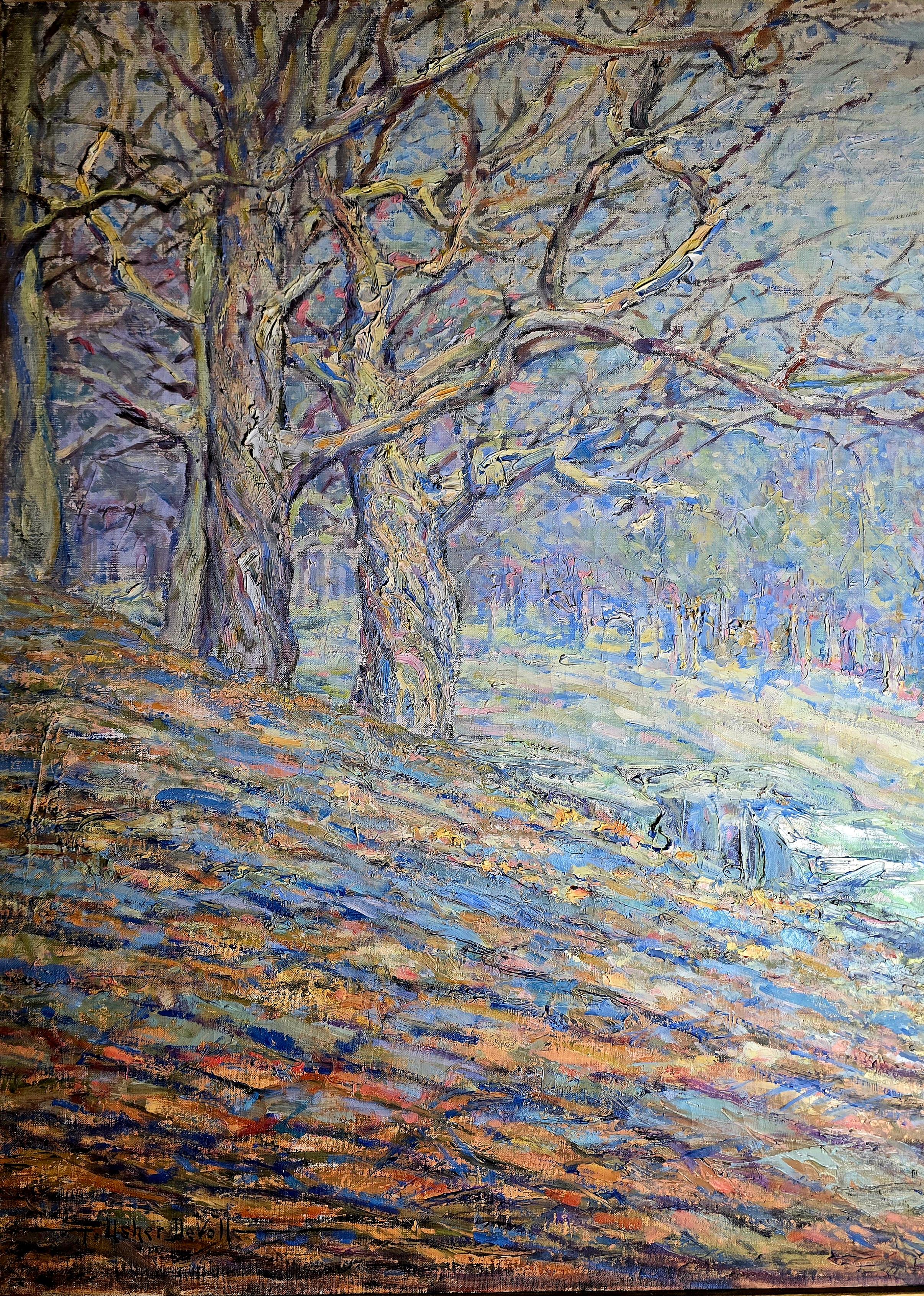 Olney Pond, Rhode Island - Painting by Frederick Usher De Voll 