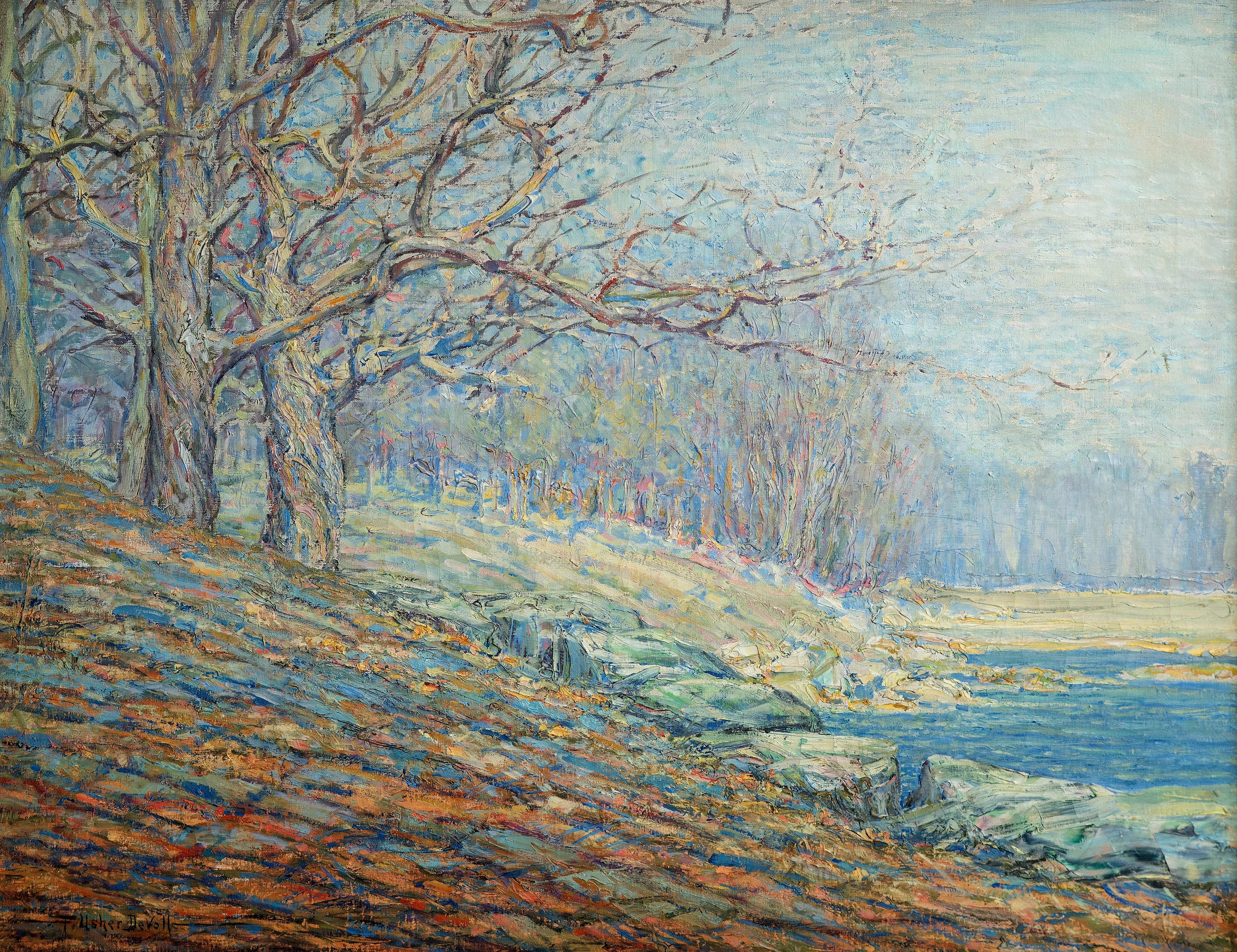 Frederick Usher De Voll  Landscape Painting - Olney Pond, Rhode Island