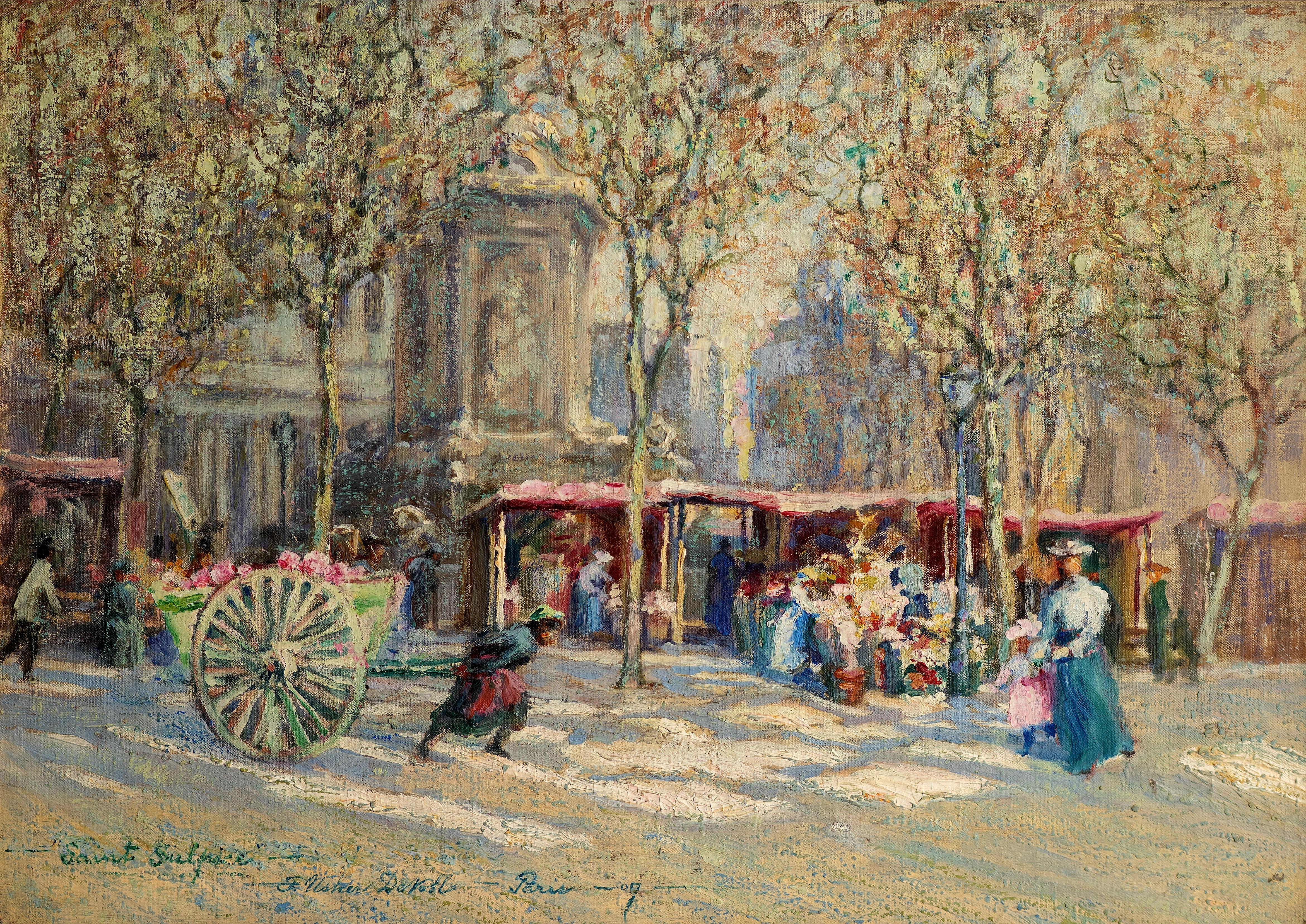 Frederick Usher De Voll  Landscape Painting - Saint Sulpice, Paris
