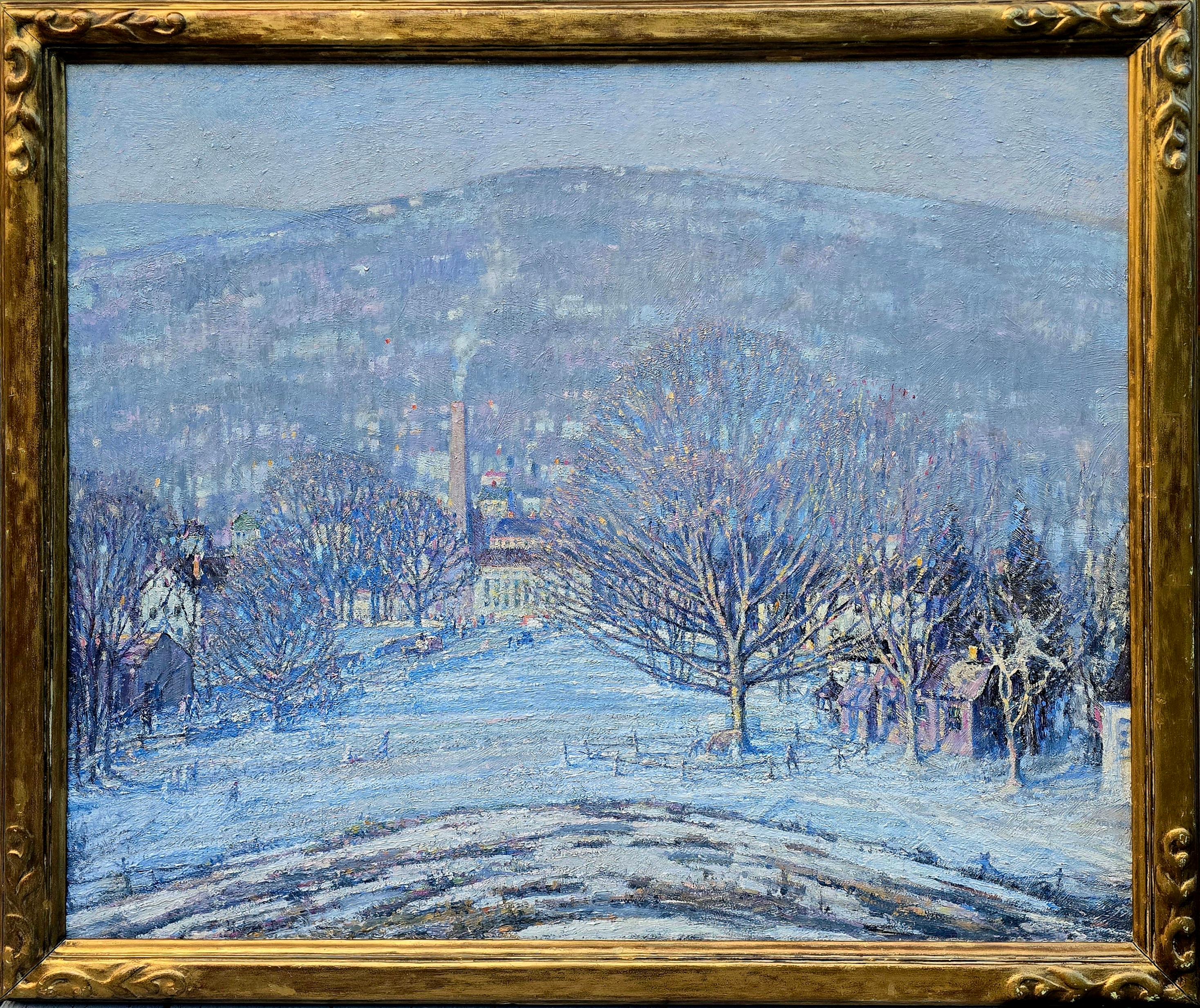 Winter in Neuengland – Painting von Frederick Usher De Voll 