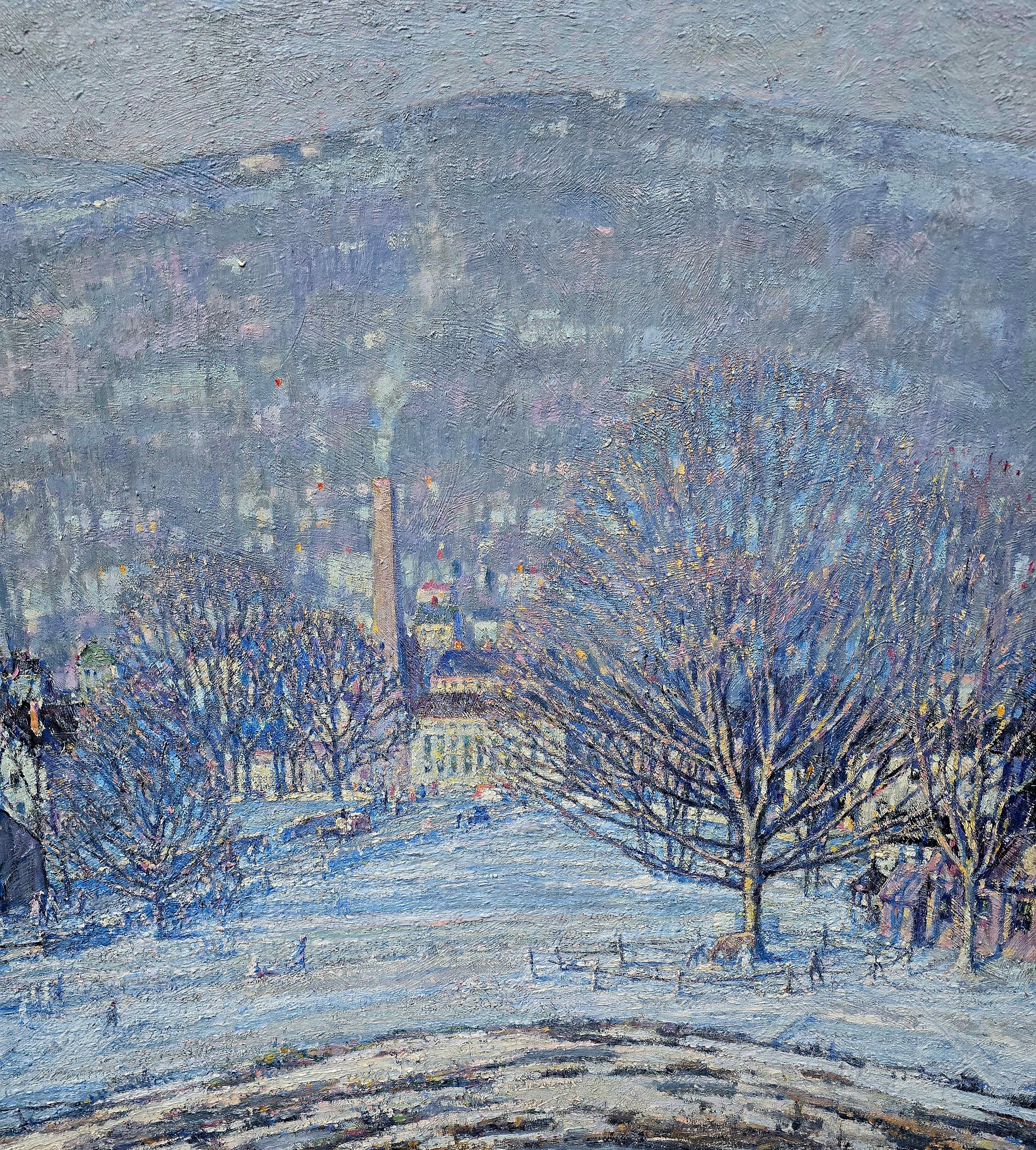Winter in Neuengland (Blau), Landscape Painting, von Frederick Usher De Voll 