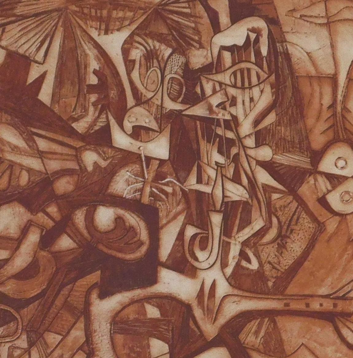 Frederick Becker Soft Ground Etching, 1951, “Jam Session ll” For Sale 1