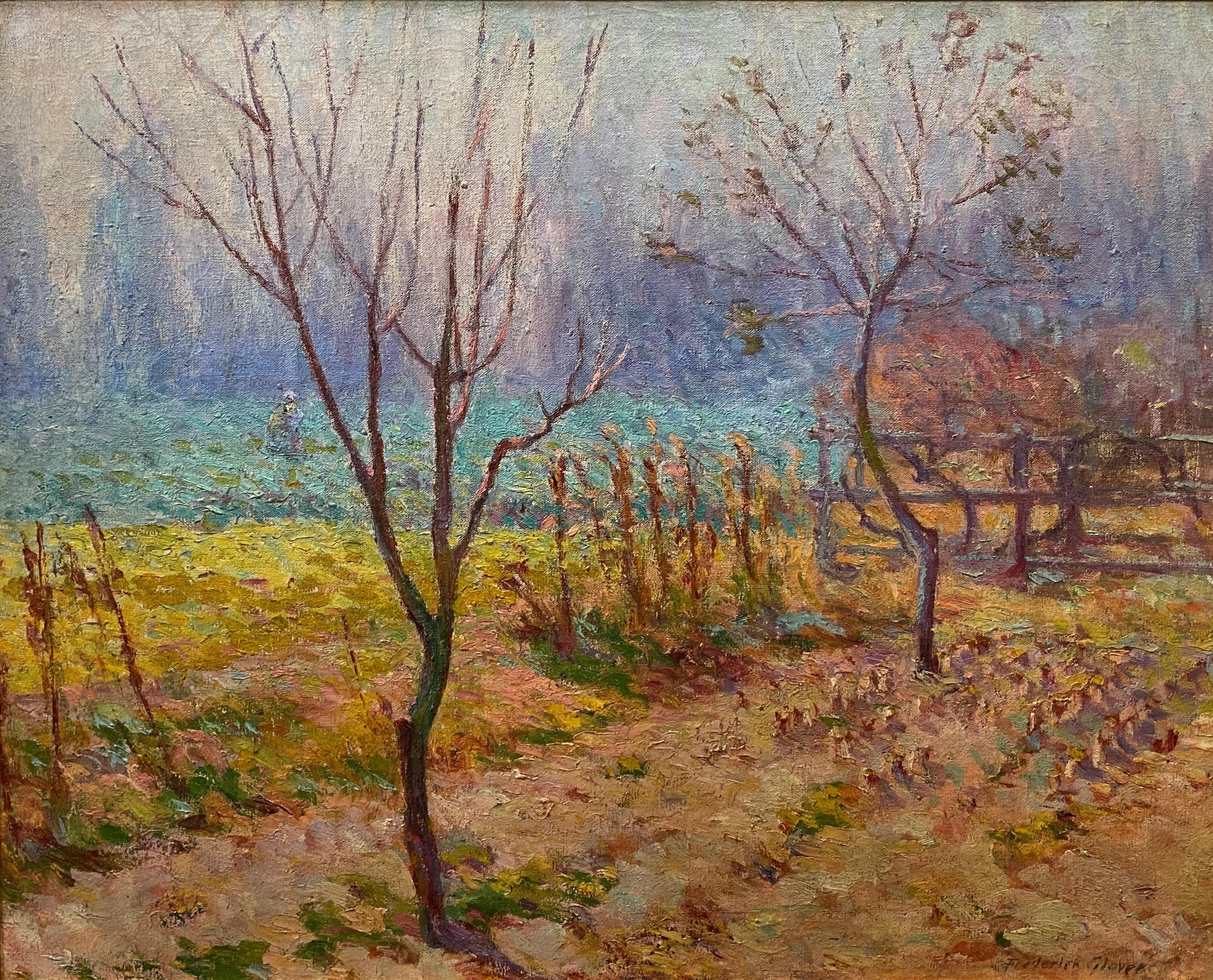 Impressionist Landscape with Trees - Painting by Frederick W. Glover